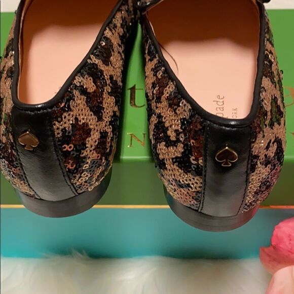 Kate Spade Caty Loafer Leopard Print Sequin Cat - Picture 8 of 9